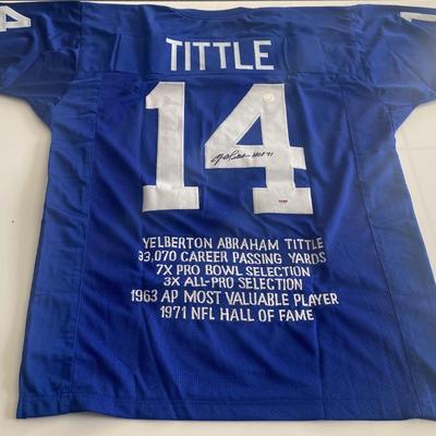 Y.A. Tittle signed jersey PSA DNA