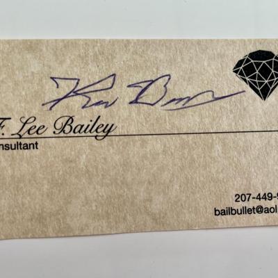 Criminal Defense Attorney F. Lee Bailey signed business card