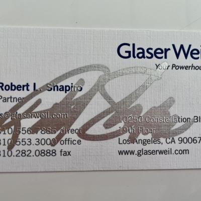 O.J. Lawyer Robert Shapiro signed business card