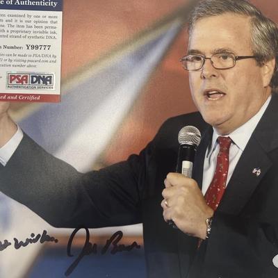 Jeb Bush signed photo. PSA