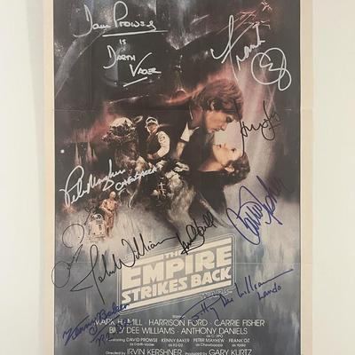 Star Wars Empire Strikes Back original cast signed insert poster