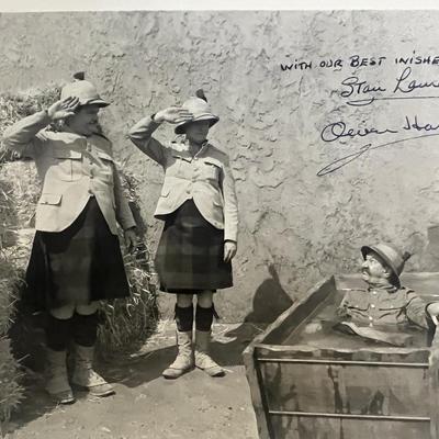 Stan Laurel and Oliver Hard signed photo