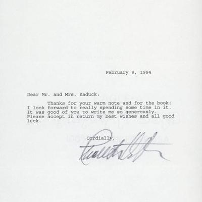 Charlton Heston signed letter
