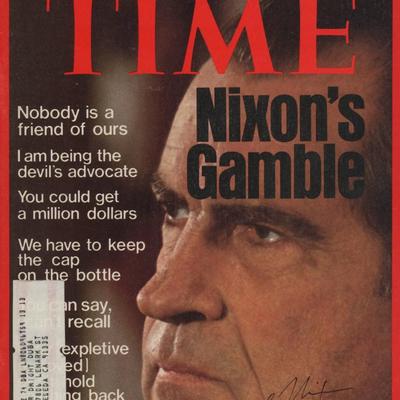 Richard Nixon signed Time magazine. GFA Authenticated