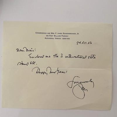 Jim Sensenbrenner signed letter
