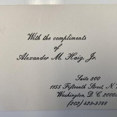 Secretary of State Alexander M. Haig Jr. acknowledgement card