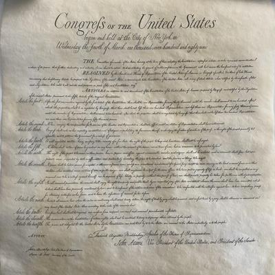 Bill of Rights replica document 
