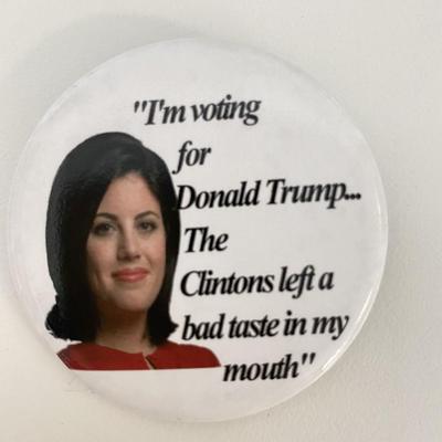 Clinton White House Intern Monica Lewinsky campaign button
