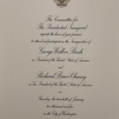 Bush, Cheney 2005 Inauguration Invitation