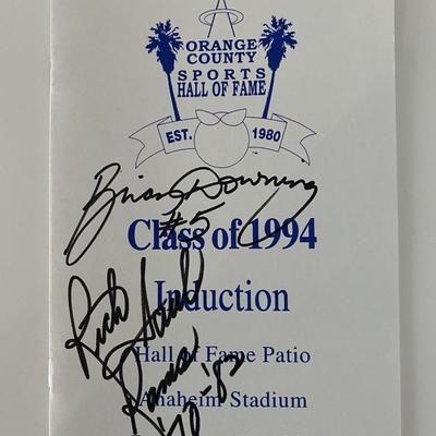 Brian Downing and Rich Saul signed Orange County HOF program