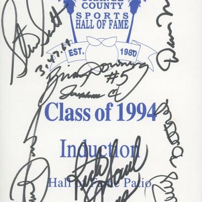 Orange County Sports Hall of Fame 1994 signed flyer
