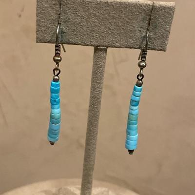Sterling chain and turquoise earrings