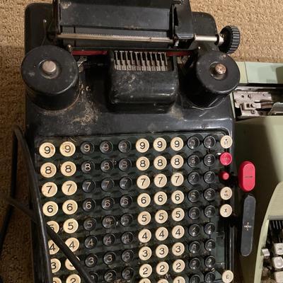 Burroughs adding machine and Remington typewriter