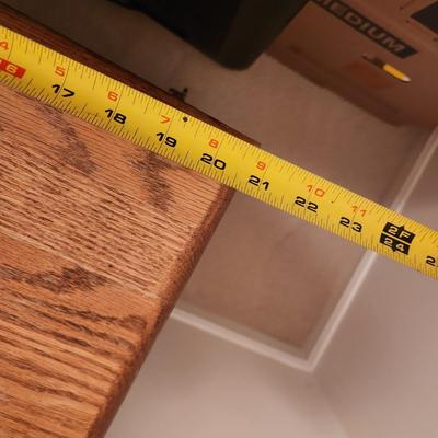 Vintage White Clad Ice Box Style Oak Hamper 21x12x30