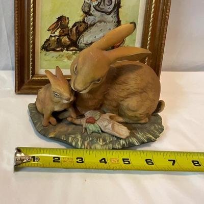 Homco Masterpiece Porcelain Bunny with child praying