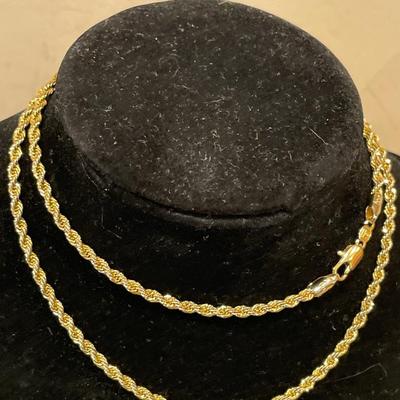 Xuping gold tone rope necklace