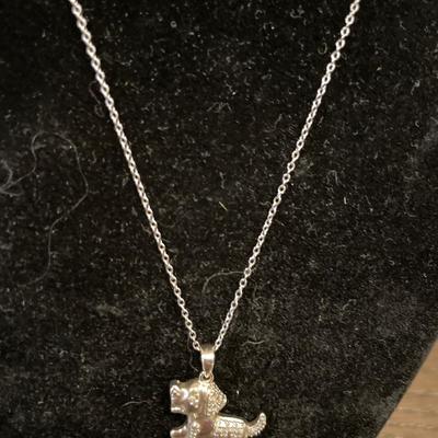 Sterling puppy pendant and chain