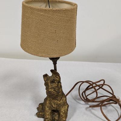 Vintage Cast Terrier Table Lamp