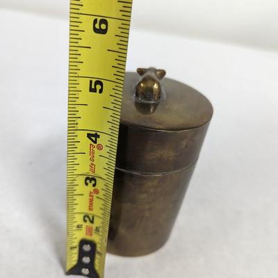 Metal Canister with Mouse Finial