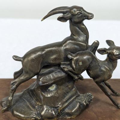 A.. F. Lauder Leaping Gazelle Bronze Statue