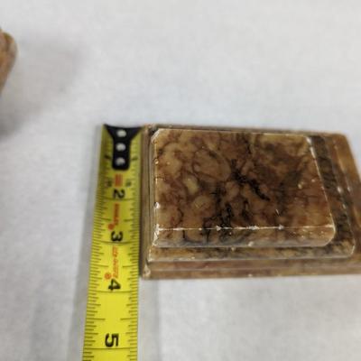 Serene Alabaster & Wooden Bookends