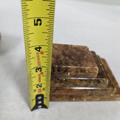 Serene Alabaster & Wooden Bookends