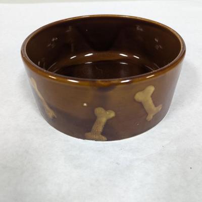 Ceramic Dog Bowl with Biscuits on the Side