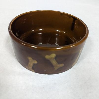 Ceramic Dog Bowl with Biscuits on the Side