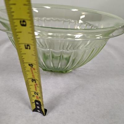 Uranium Glass Ribbed Bowl