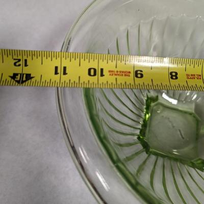 Uranium Glass Ribbed Bowl