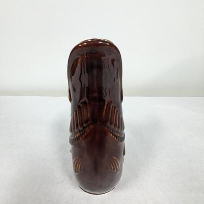 Vintage Shreve Crump & Low Boston Brown Gurgling Cod Fish Pitcher Vase