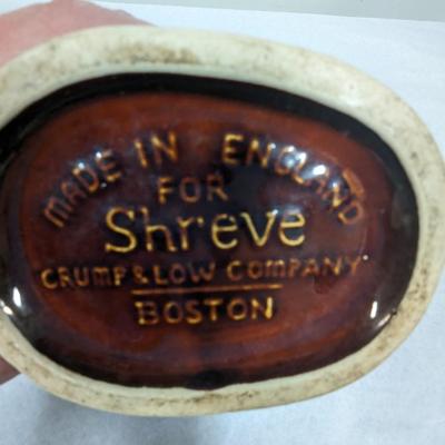 Vintage Shreve Crump & Low Boston Brown Gurgling Cod Fish Pitcher Vase