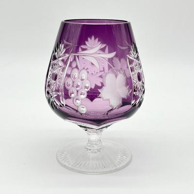 Vtg. Bohemian Style Brandy Glass ~Set Of Four (4)