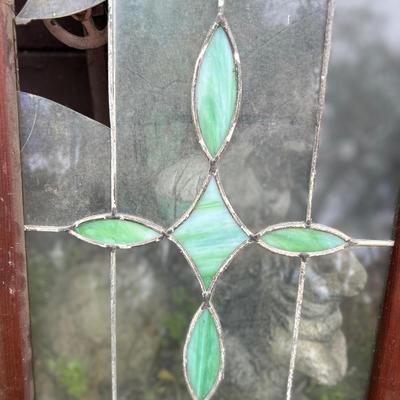 Leaded Stained Glass Light Window Panels, lot of 4 , Clear Glass , As Seen