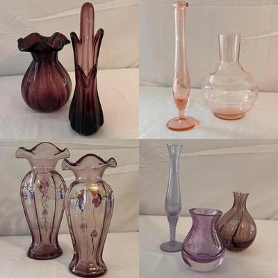 Glass Vases in Pink and Purple Variations (D-DZ)