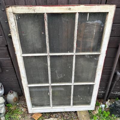 Reclaimed Old Georgian 9 Panel Wooden Window