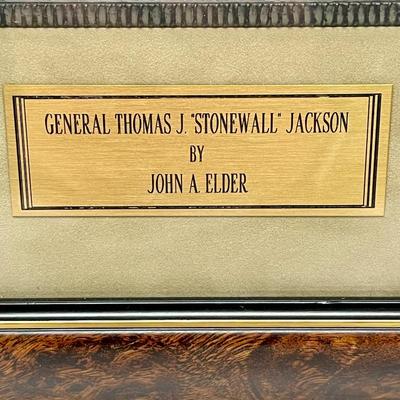 Vintage Framed General Stonewall Jackson Print Portrait by John A Elder 18