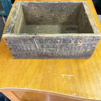 E.W. Bennetts' Brilliant Shine Metal Polish Antique Wood Box