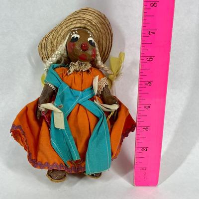 Vintage Mexican Hand-painted Folk Art Doll