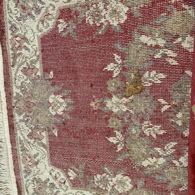 PERSIAN STYLE RUG AND A SMALLER STEP TRASH CAN