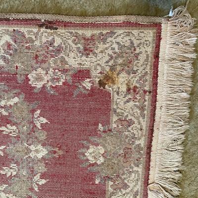 PERSIAN STYLE RUG AND A SMALLER STEP TRASH CAN