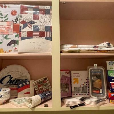 PLASTIC TABLECLOTHS, DISPOSABLE DINNERWARE, STORAGE BAGS AND MORE