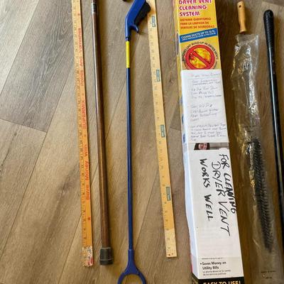 CANE, GRABBER, YARD STICKS AND DRYER VENT CLEANERS