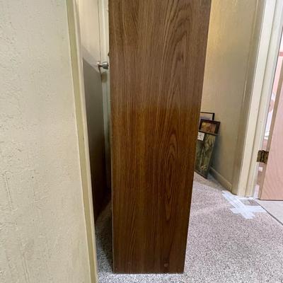 3 SHELF BOOKCASE AND A WOODEN CHAIR