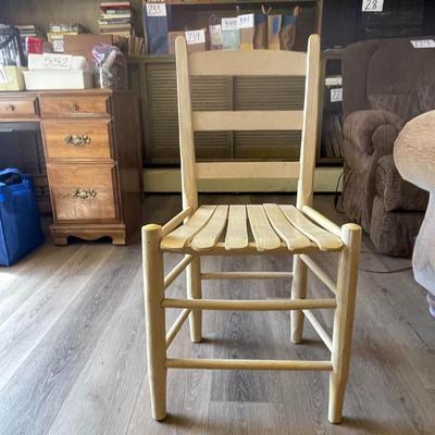 3 SHELF BOOKCASE AND A WOODEN CHAIR