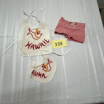 Vintage Hawaiian bibs & baby shorts.