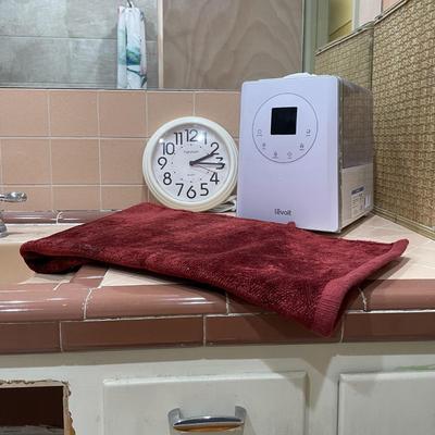 HUMIDIFIER, WALL CLOCK AND BATH MAT