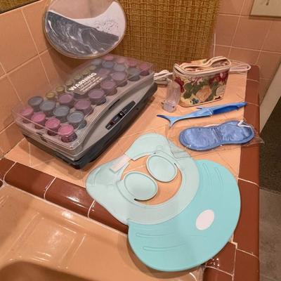 ELECTRIC HAIR CURLERS, MAKEUP BAG AND MORE