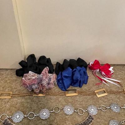 BELTS, BEADED COLLAR AND BARRETTES