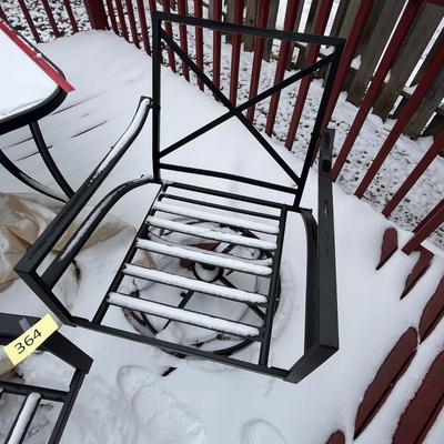 Glass top patio table with 2 chairs